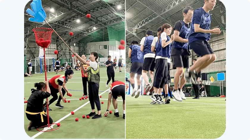 写真：健康経営の取り組み「戦国運動会」の様子